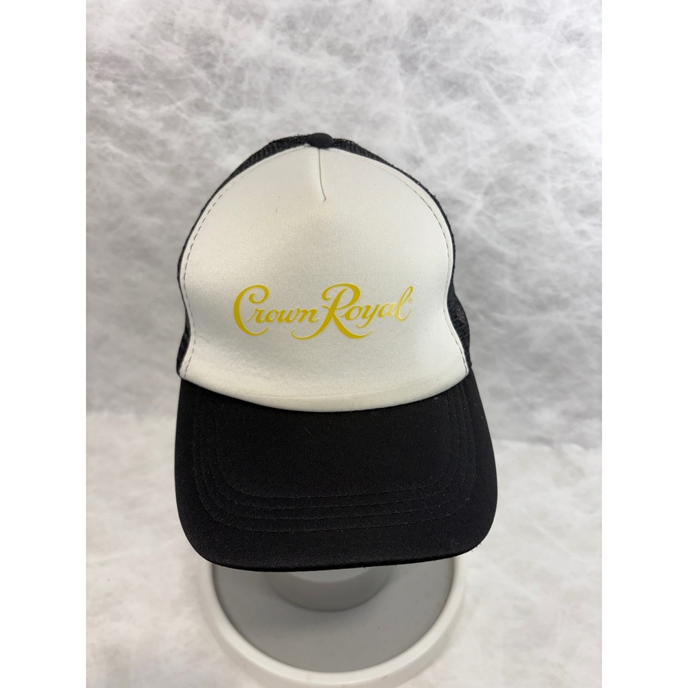 Crown‎ Royal Trucker Hat White Black Gold Logo Foam Snapback Mesh Cap